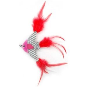 PET INTEREST Fish with Feathers Silver Vine Κόκκινο