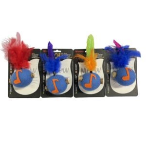 PET INTEREST Music Ball with Feathers Silver Vine